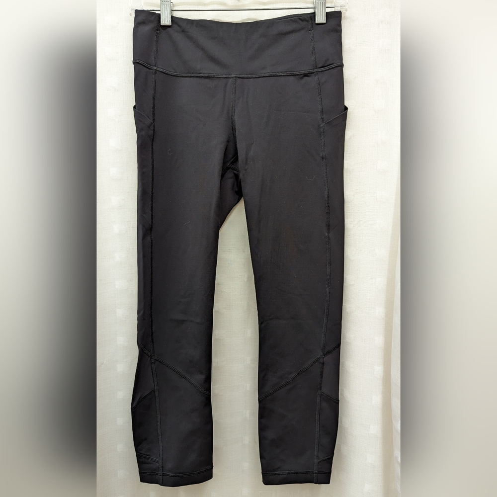 Lululemon | Jet black leggings \ Pace rival cropped Sz 6